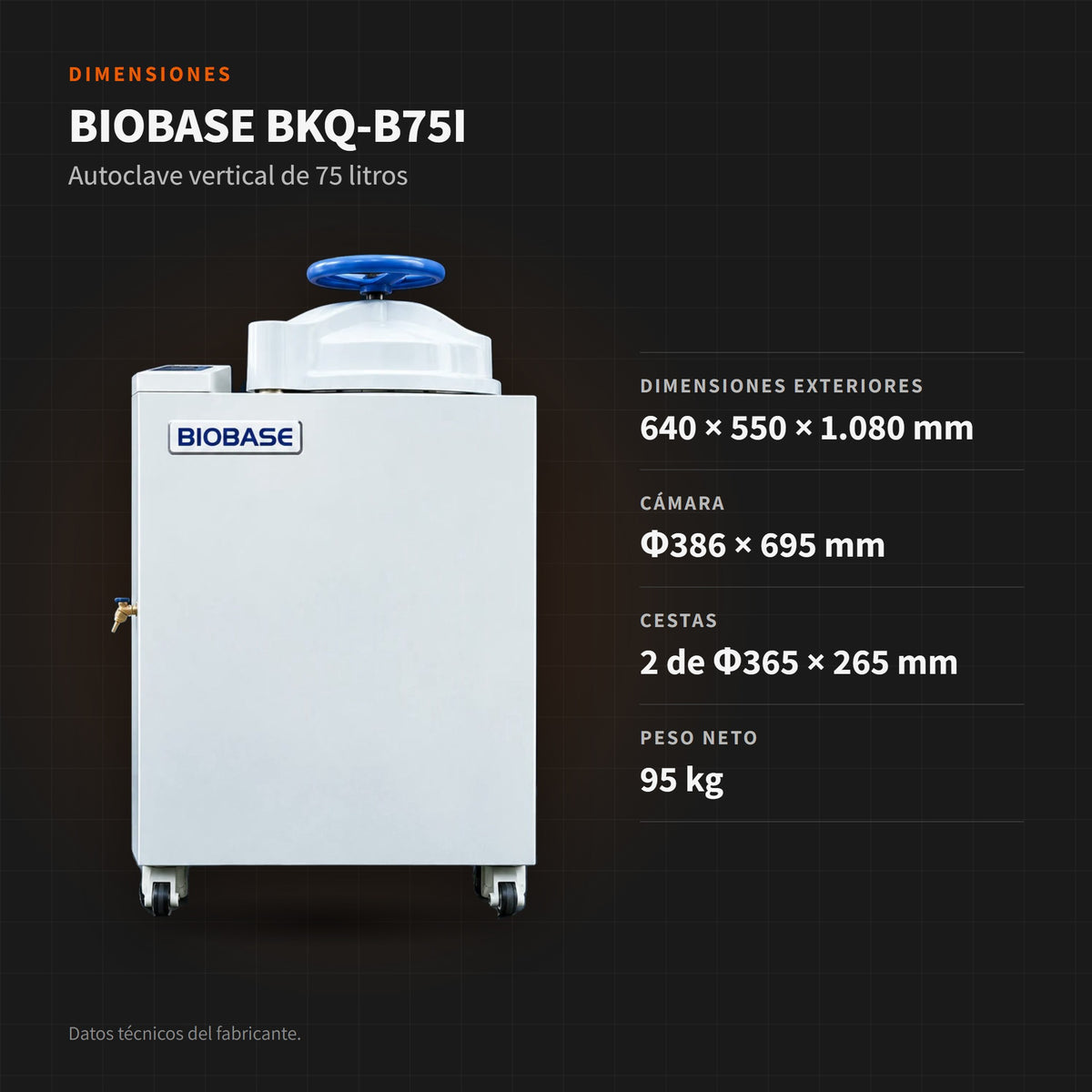 BIOBASE BKQ-B75I: dimensiones