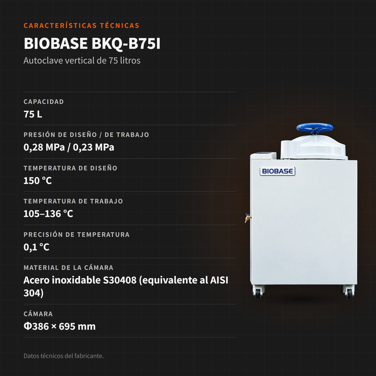 BIOBASE BKQ-B75I: características técnicas
