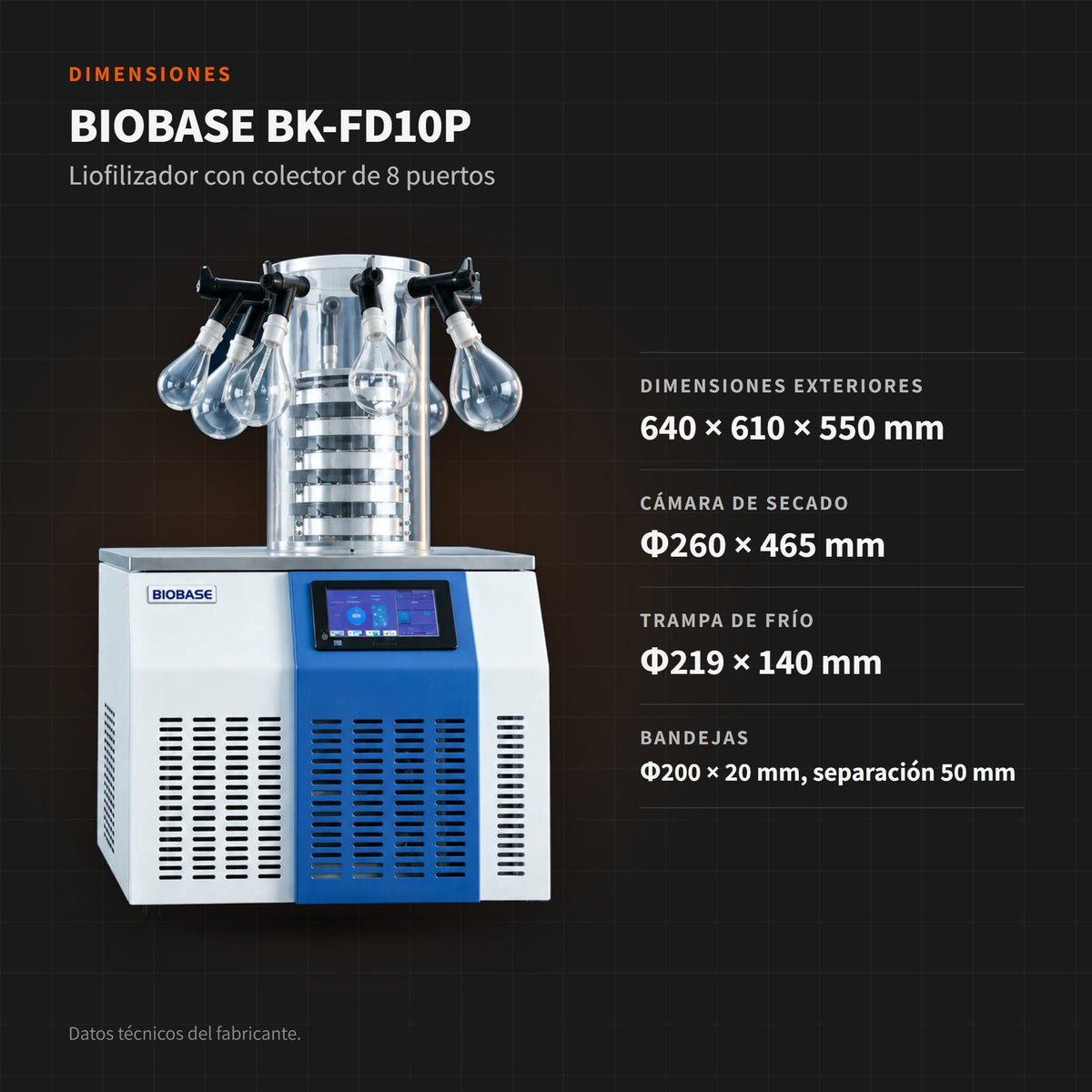BIOBASE BK-FD10P: dimensiones