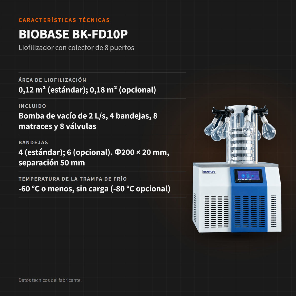 BIOBASE BK-FD10P: características técnicas